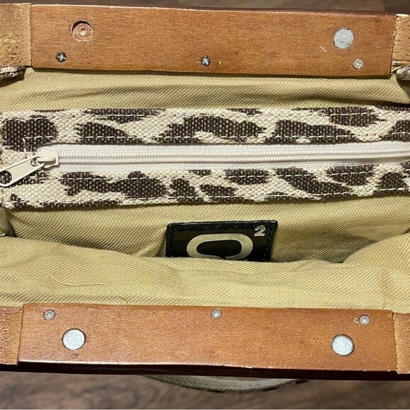 Vintage Sondra Robert’s Animal Print Crossbody or Shoulder Bag Purse Cream Brown - Picture 9 of 14